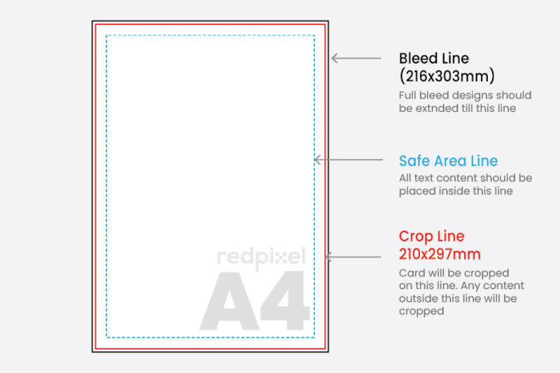 Redpixel A4 size flyer leaflet pamphlet printing size