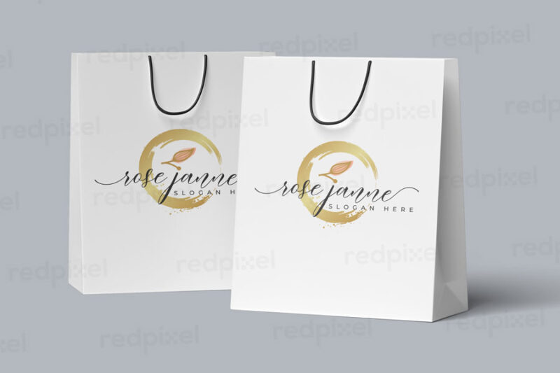 Gold Silver Foil Print Premium customised Paper Bag printing