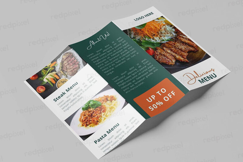 Redpixel trifold brochure printing DL small size